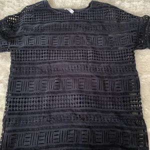 Small navy blue Vince lace blouse